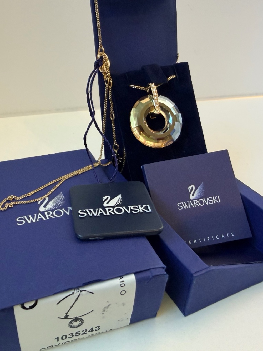 Swarovski Crystal Loop Pendent Necklace (Discontinued) Adjustable choker
